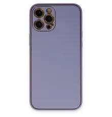 Apple iPhone 12 Pro Kılıf Coco Deri Silikon Kapak - Açık Lila