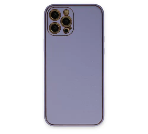 Apple iPhone 12 Pro Kılıf Coco Deri Silikon Kapak - Açık Lila