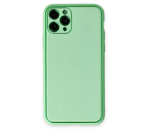 Apple iPhone 11 Pro Kılıf Coco Deri Silikon Kapak - Açık Yeşil