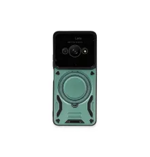 Xiaomi Poco C61 Kılıf Joy Lens Standlı Kapak - Koyu Yeşil
