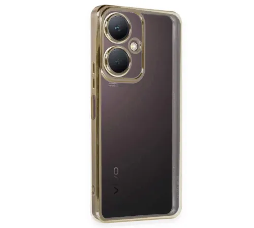 Vivo Y27 Kılıf Lensli Silikon - Gold