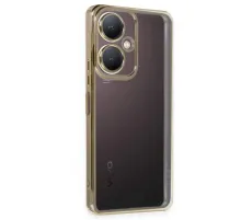 Vivo Y27 Kılıf Lensli Silikon - Gold