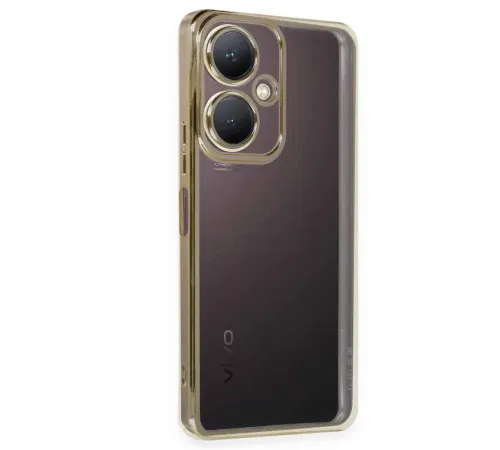 Vivo Y27 Kılıf Lensli Silikon - Gold