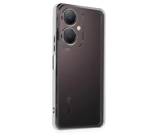 Vivo Y27 Kılıf Lensli Silikon - Gümüş