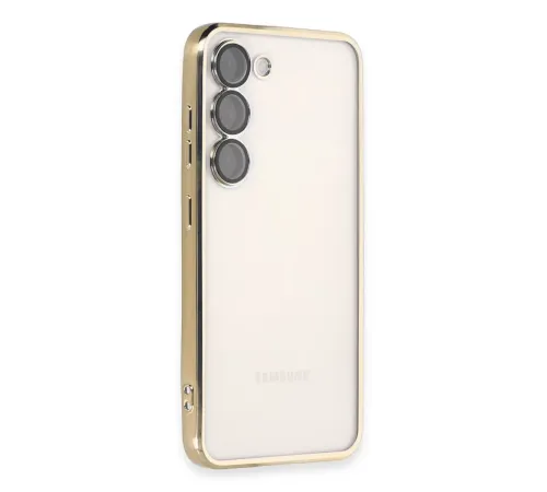 Samsung Galaxy S24 Kılıf Lensli Silikon - Gold
