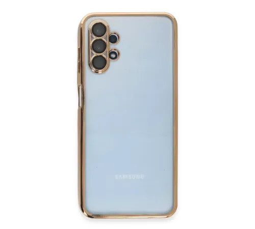 Samsung Galaxy A13 4G Kılıf Lensli Silikon - Gold
