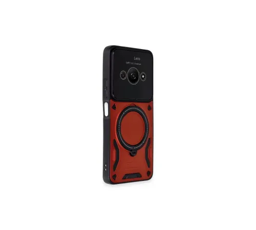 Xiaomi Poco C61 Kılıf Joy Lens Standlı Kapak - Kırmızı