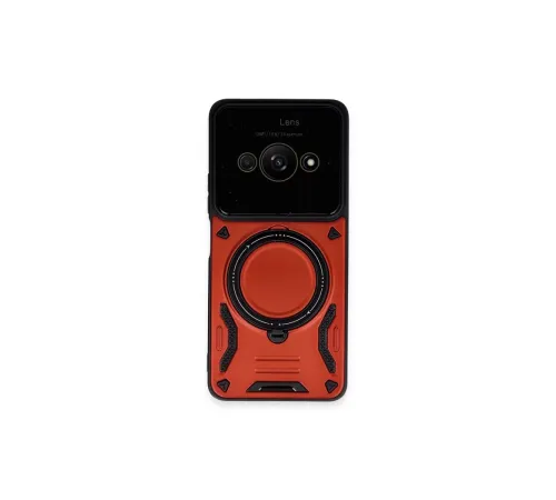 Xiaomi Poco C61 Kılıf Joy Lens Standlı Kapak - Kırmızı