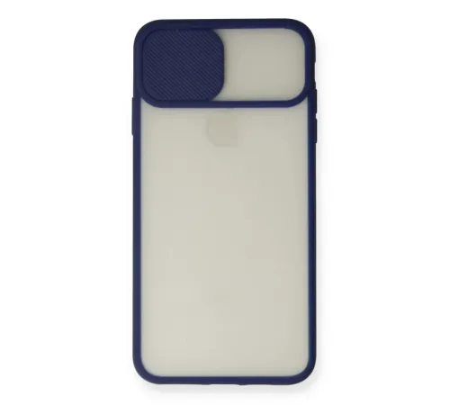 Apple iPhone X Kılıf Palm Buzlu Kamera Sürgülü Silikon - Lacivert