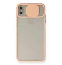 Apple iPhone X Kılıf Palm Buzlu Kamera Sürgülü Silikon - Pembe