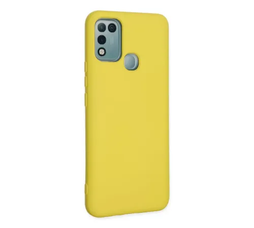 İnfinix Hot 10 Play Kılıf Nano içi Kadife Silikon - Sarı
