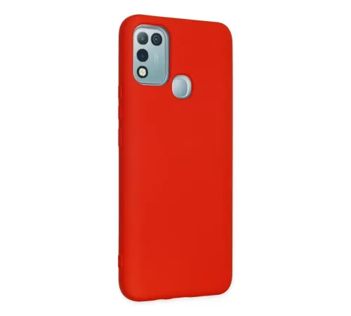 İnfinix Hot 10 Play Kılıf Nano içi Kadife Silikon - Kırmızı