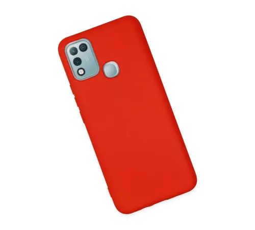 İnfinix Hot 10 Play Kılıf Nano içi Kadife Silikon - Kırmızı