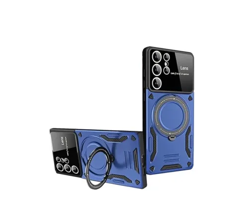 Samsung Galaxy S24 Ultra Kılıf Joy Lens Standlı Kapak - Lacivert