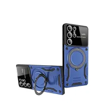 Samsung Galaxy S24 Ultra Kılıf Joy Lens Standlı Kapak - Lacivert