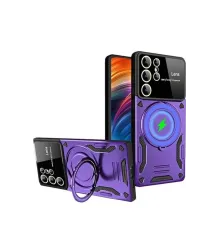 Samsung Galaxy S24 Ultra Kılıf Joy Lens Standlı Kapak - Mor