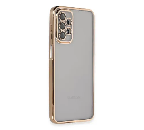 Samsung Galaxy A23 4G Kılıf Lensli Silikon - Gold