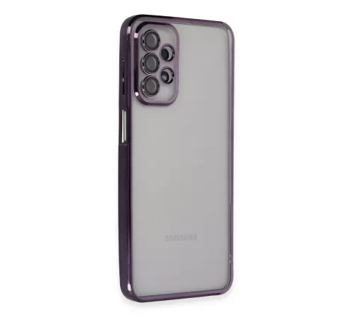 Samsung Galaxy A23 4G Kılıf Lensli Silikon - Mor