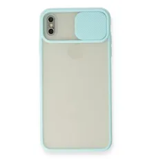 Apple iPhone X Kılıf Palm Buzlu Kamera Sürgülü Silikon - Turkuaz