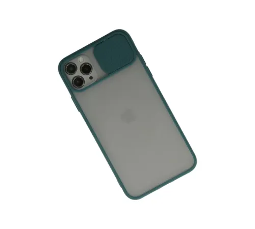 Apple iPhone 11 Pro Kılıf Palm Buzlu Kamera Sürgülü Silikon - Yeşil