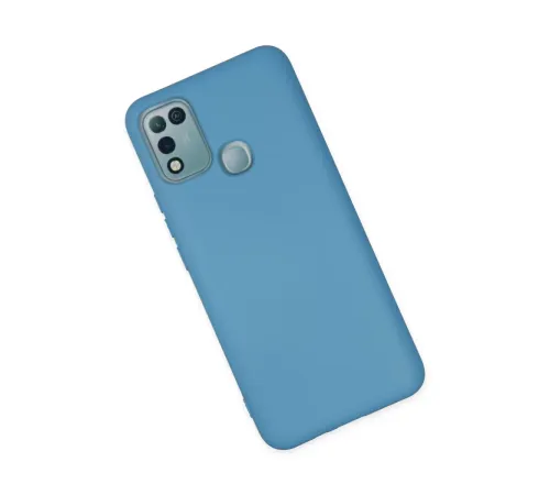 İnfinix Hot 10 Play Kılıf Nano içi Kadife Silikon - Mavi
