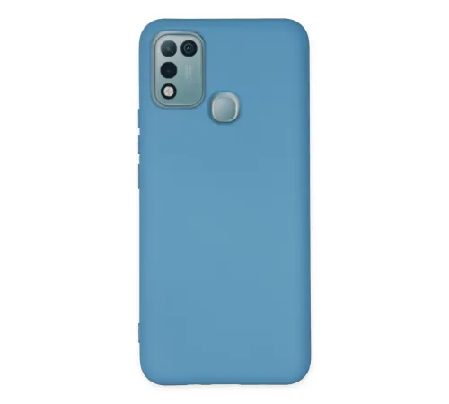İnfinix Hot 10 Play Kılıf Nano içi Kadife Silikon - Mavi
