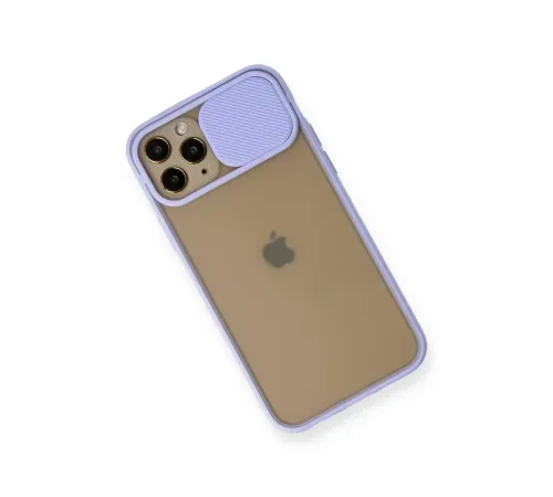 Apple iPhone 11 Pro Kılıf Palm Buzlu Kamera Sürgülü Silikon - Lila