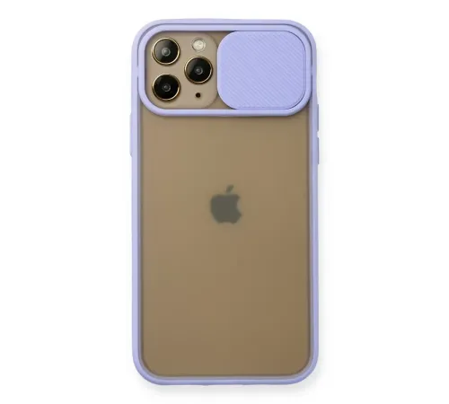 Apple iPhone 11 Pro Kılıf Palm Buzlu Kamera Sürgülü Silikon - Lila