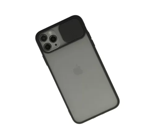 Apple iPhone 11 Pro Kılıf Palm Buzlu Kamera Sürgülü Silikon - Siyah