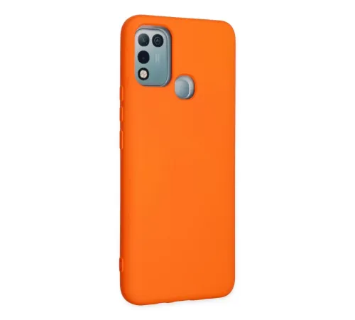 İnfinix Hot 10 Play Kılıf Nano içi Kadife Silikon - Turuncu