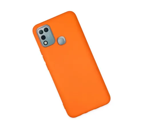 İnfinix Hot 10 Play Kılıf Nano içi Kadife Silikon - Turuncu