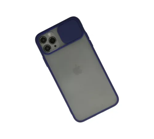 Apple iPhone 11 Pro Kılıf Palm Buzlu Kamera Sürgülü Silikon - Lacivert