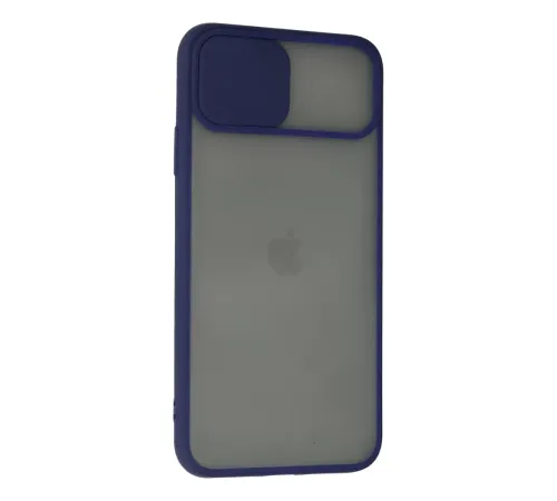 Apple iPhone 11 Pro Kılıf Palm Buzlu Kamera Sürgülü Silikon - Lacivert
