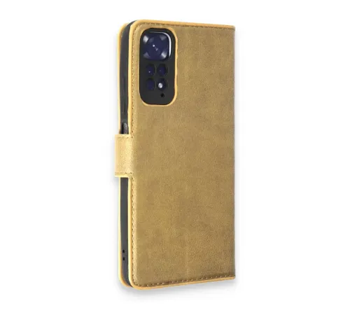 Xiaomi Redmi Note 11 Pro Kılıf Trend S Plus Kapaklı Kılıf - Gold