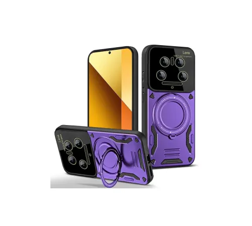 Xiaomi Mi 14 Ultra Kılıf Joy Lens Standlı Kapak - Mor