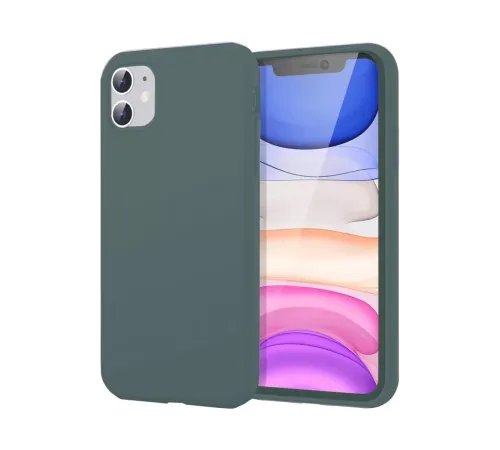 Apple iPhone 11 Kılıf First Silikon - Koyu Yeşil