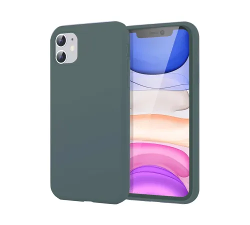 Apple iPhone 11 Kılıf First Silikon - Koyu Yeşil