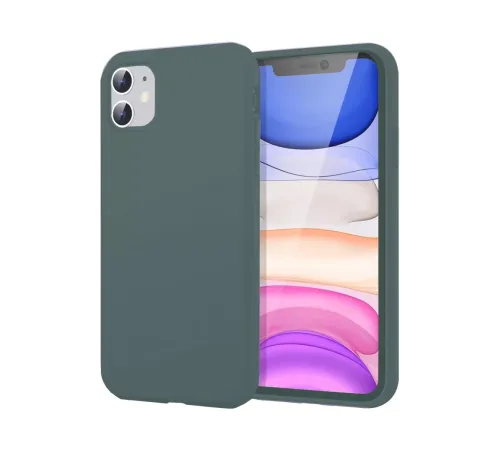 Apple iPhone 11 Kılıf First Silikon - Koyu Yeşil