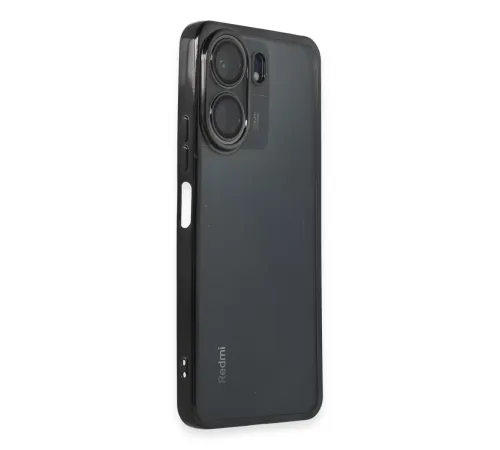 Xiaomi Redmi 13C Kılıf Lensli Silikon - Siyah