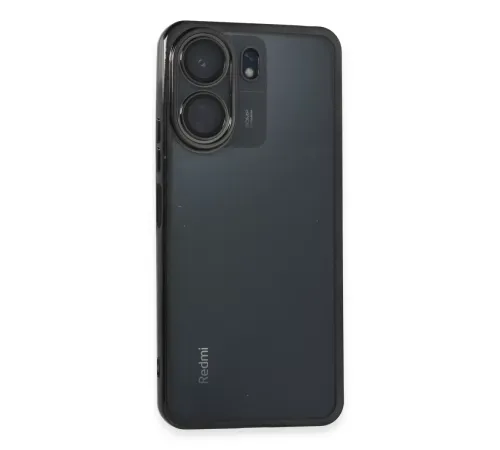 Xiaomi Redmi 13C Kılıf Lensli Silikon - Siyah