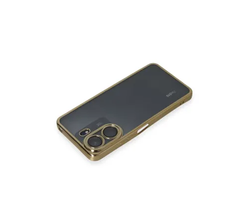 Xiaomi Redmi 13C Kılıf Lensli Silikon - Gold