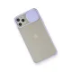 Apple iPhone 11 Pro Max Kılıf Palm Buzlu Kamera Sürgülü Silikon - Lila
