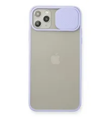 Apple iPhone 11 Pro Max Kılıf Palm Buzlu Kamera Sürgülü Silikon - Lila