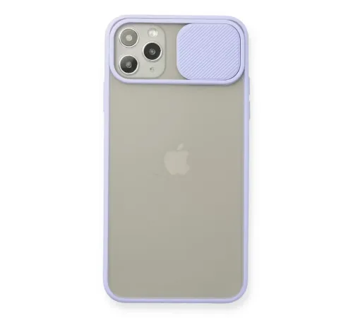 Apple iPhone 11 Pro Max Kılıf Palm Buzlu Kamera Sürgülü Silikon - Lila