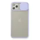 Apple iPhone 11 Pro Max Kılıf Palm Buzlu Kamera Sürgülü Silikon - Lila