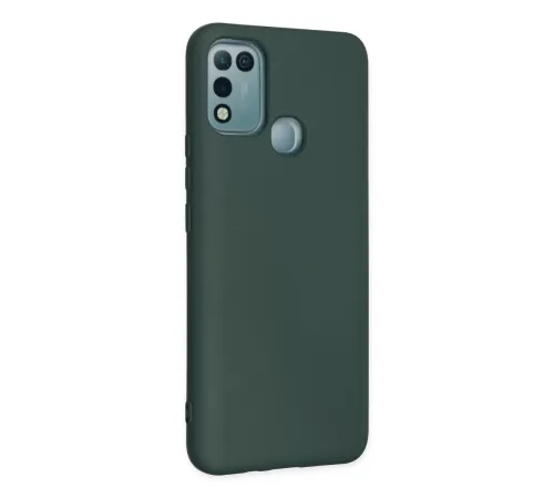 İnfinix Hot 10 Play Kılıf Nano içi Kadife Silikon - Koyu Yeşil