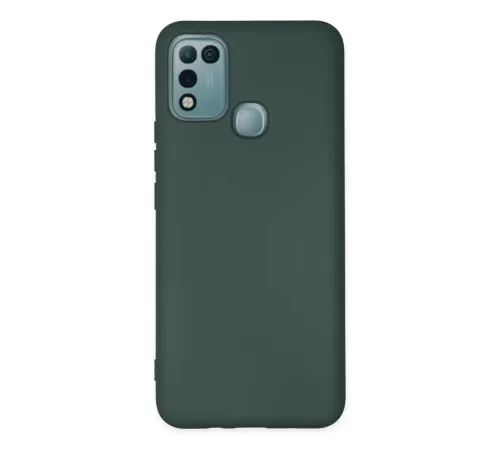 İnfinix Hot 10 Play Kılıf Nano içi Kadife Silikon - Koyu Yeşil