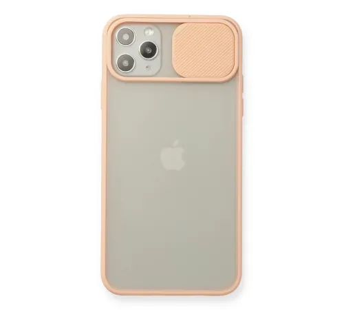 Apple iPhone 11 Pro Max Kılıf Palm Buzlu Kamera Sürgülü Silikon - Pembe