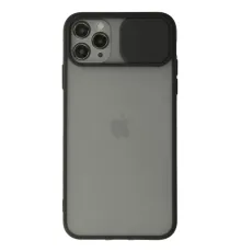 Apple iPhone 11 Pro Max Kılıf Palm Buzlu Kamera Sürgülü Silikon - Siyah