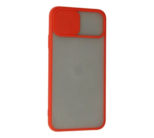 Apple iPhone 11 Pro Max Kılıf Palm Buzlu Kamera Sürgülü Silikon - Kırmızı